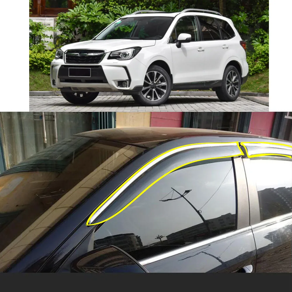 

Car Body Styling Sticker Plastic Window Glass Wind Visor Rain/Sun Guard Vent For SUBARU Forester 2013 2014 2015 2016 2017 2018