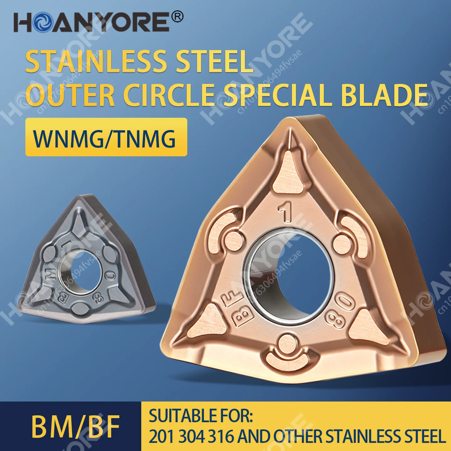 Carbide blades are used to process stainless steel WNMG080404-BF TNMG160404-BF HS7125