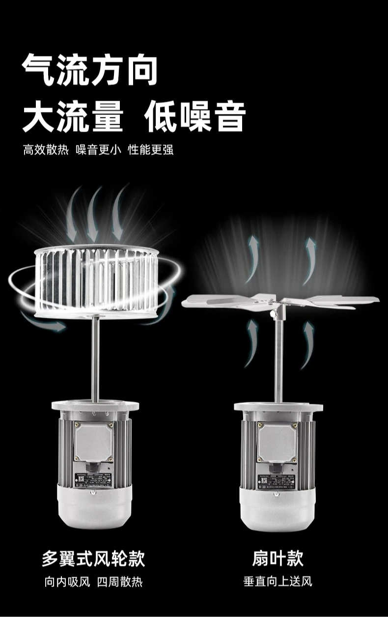 محرك بعمود طويل مقاوم لدرجات الحرارة العالية، مروحة تحريك دوران حراري، مروحة فرن محرك غير متزامن