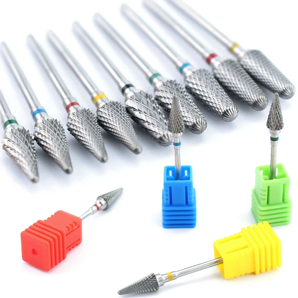 Brocas de carburo de tungsteno para uñas, herramienta eléctrica para manicura