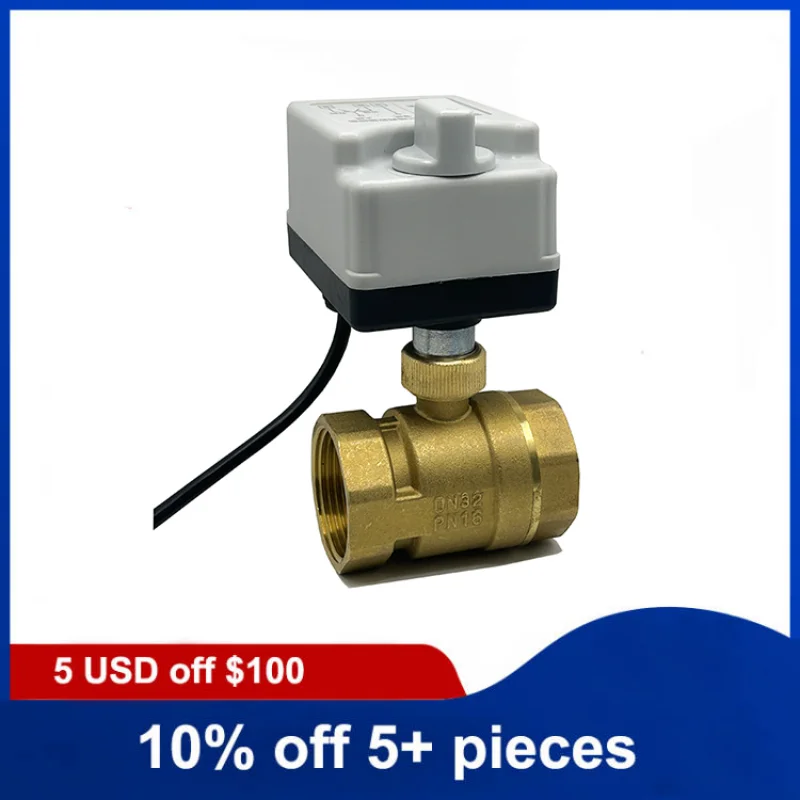 

1-1/4'' Two Way Brass Motorized Ball Valve 220V 12V 24V Three Wire Two Control Electric Ball Valve With Manual Switch