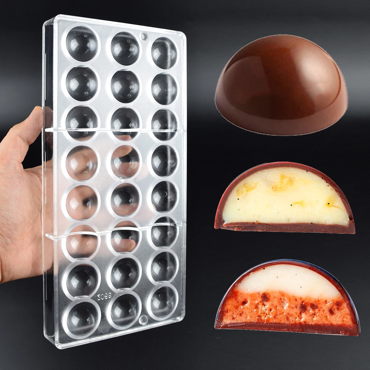 1Pc Plastic Sphere Chocolate Mold, Beginner Friendly Candy & Bonbons Baking Mould