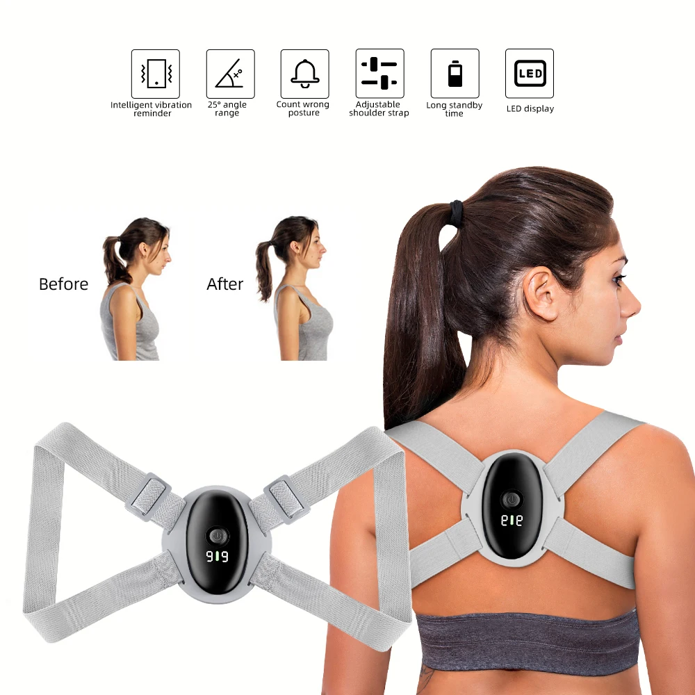 Ready to Ship Adjustable Smart Back Brace Spinal Support Posture Corrector Belt Posture Corrector Device for Men and Women