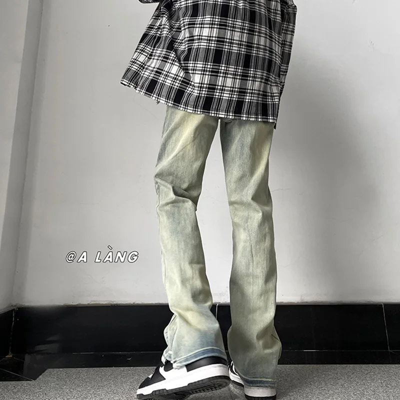 

Waed Vintage Men's Jeans Casual Straight Leg Long Pants Spring Autumn Faion High Street Brand Durable Wear Resistant