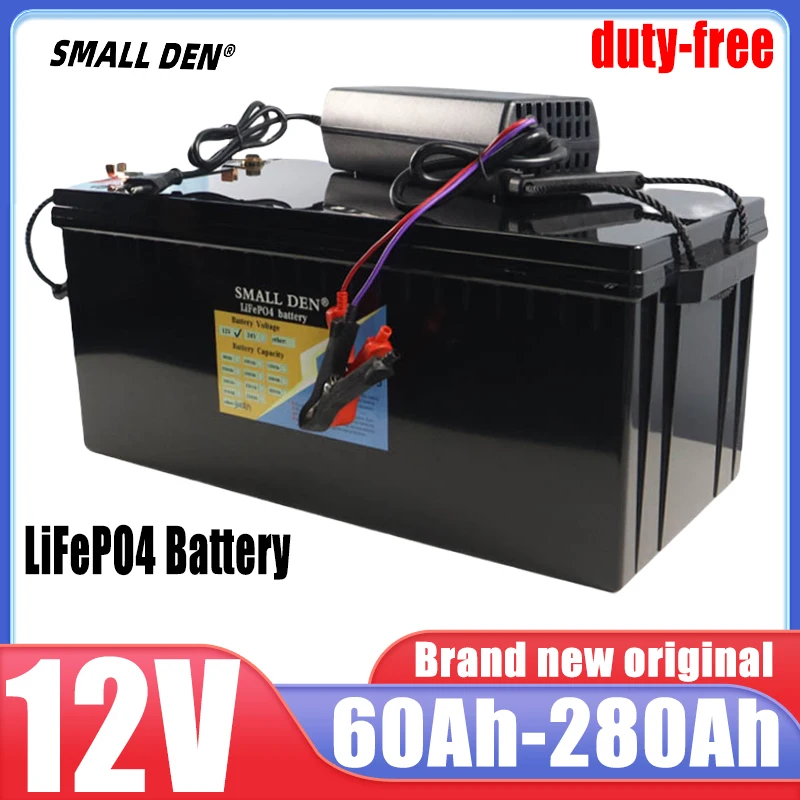 New 12v 280Ah 200Ah 180Ah 160Ah 120Ah 100Ah 70Ah 60Ah Lifepo4 battery pack, built-in BMS 12.8V electric boat solar car starter