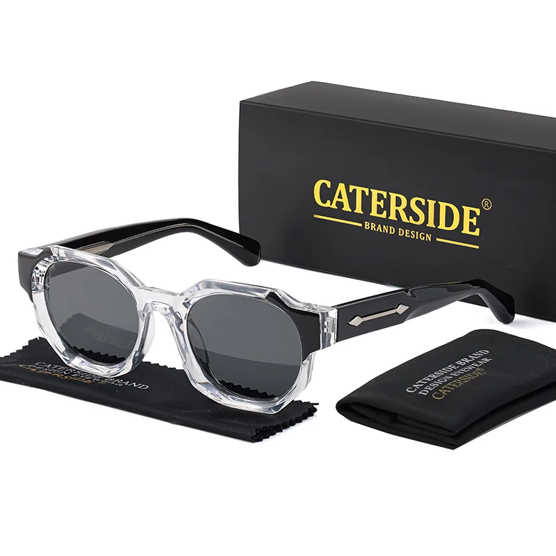 Caterside punk quadrado óculos de sol masculino vintage armação grossa de alta qualidade retro feminino óculos de sol festa e férias viagem