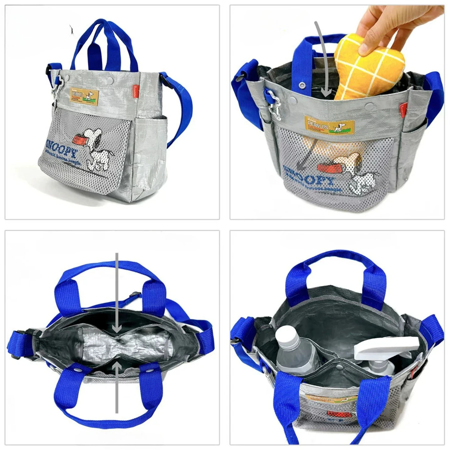 PEANUTS Snoopy Woven Plastic CrossbodyBag Cute Cartoon Lightweight ShoulderPurse Casual Travel Daypack Gift for Fans