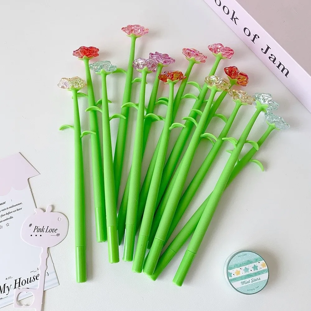 Kawaii Simulation Flower Ballpoint Pen Quick-dry Smooth Writing Neutral Pen Writing Pen Students