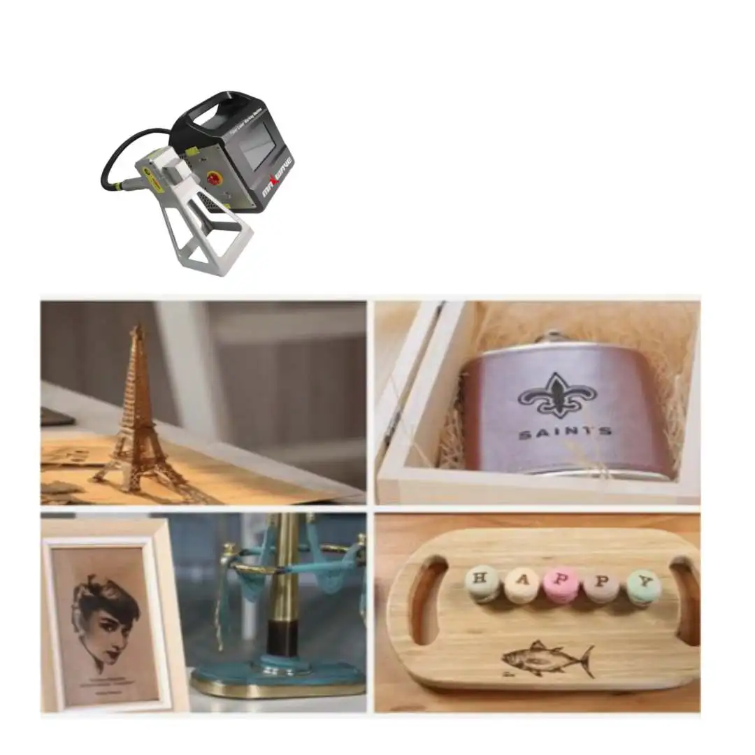 maxwave laser marking machine 30w-50w portable on metal cup pens powerbank QR code marking quick and high efficiency