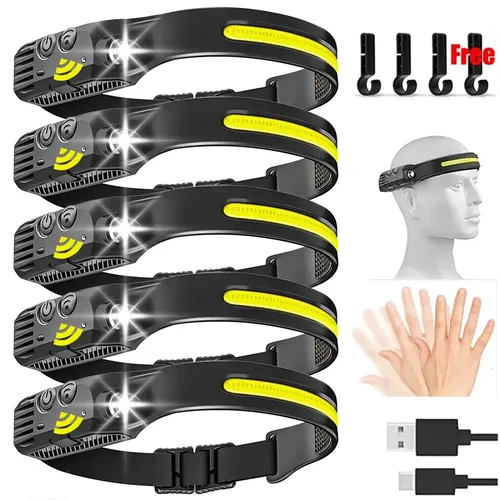 USB Rechargeable LED Sensor Headlamp COB Headlight Head Torch Work Light Waterproof Headlamp for Fishing Camping Lantern - View 1 USB Rechargeable LED Sensor Headlamp COB Headlight Head Torch Work Light Waterproof Headlamp for Fishing Camping Lantern - View 1