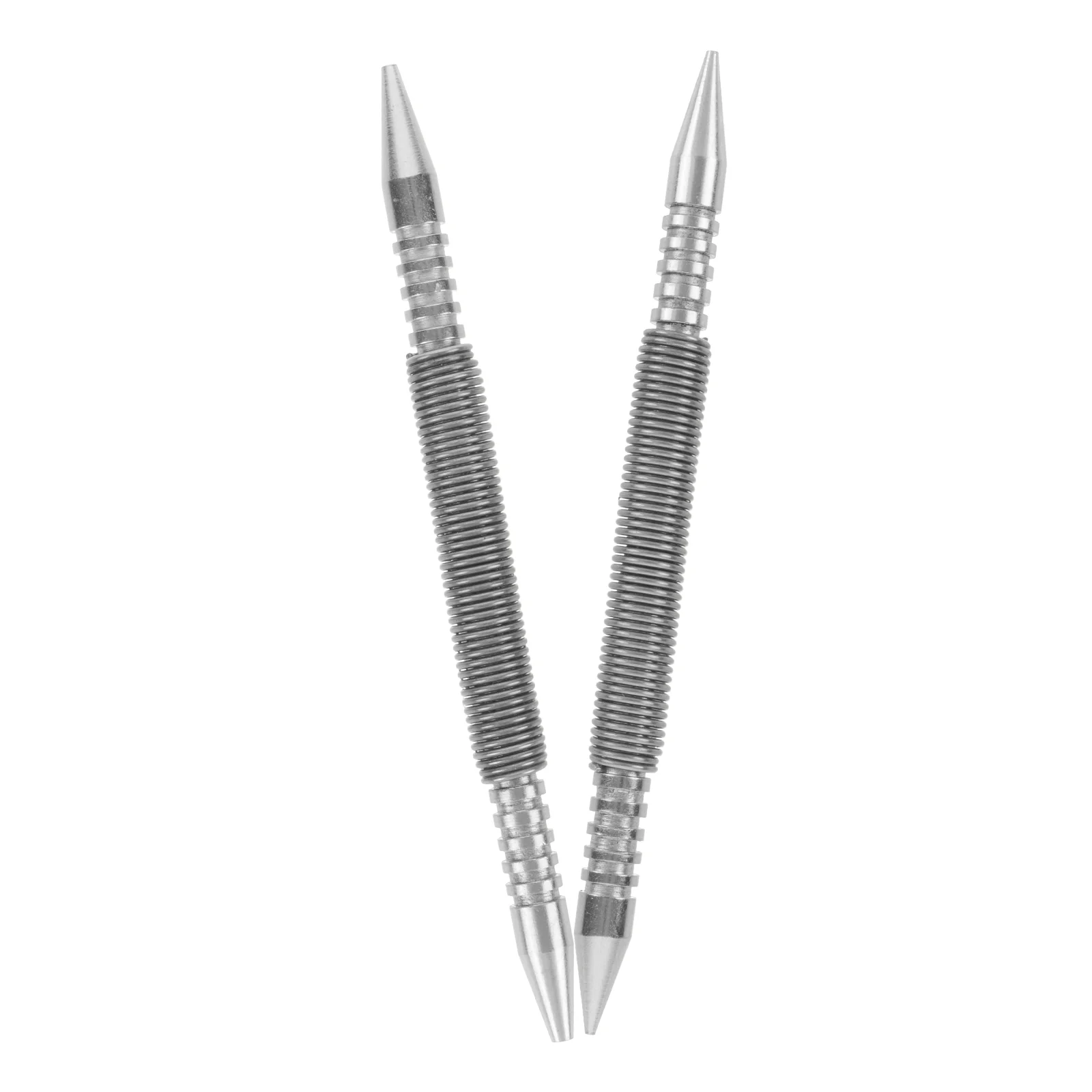 2 Pcs Nail Punch Set Hammerless to Disassemble for Glass Pin Tool Center Carbon Steel Spring-loaded