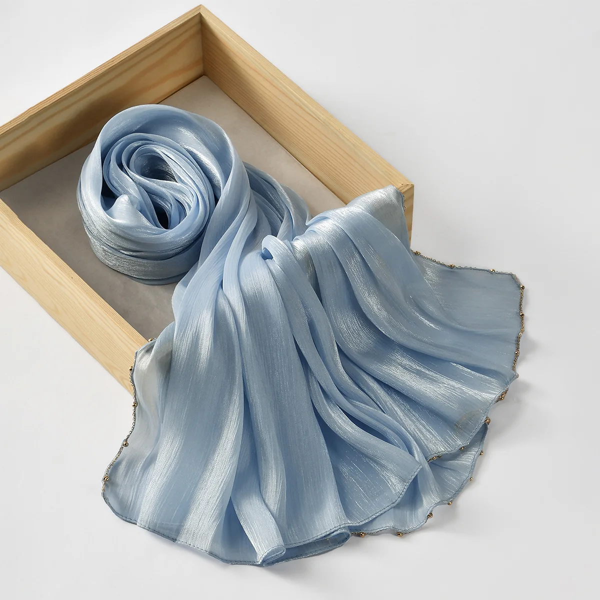 동남아시아 단색 시폰 아일랜드 실크 체인 롱 타월 여름 시원하고 통기성 좋은 자외선 차단 에스닉 헤드스카프