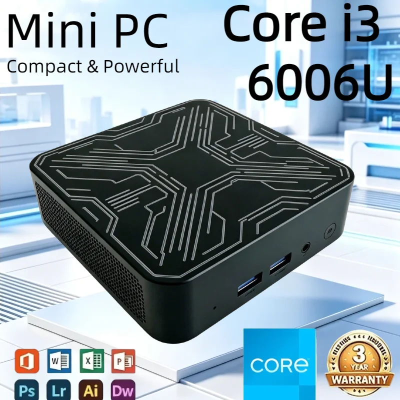 New Mini PC Portable Gamer Intel Core i3-6006U Mini Computer 16GB RAM 1000M Ethernet 512GB 1TB SSD Gaming PC Desktop