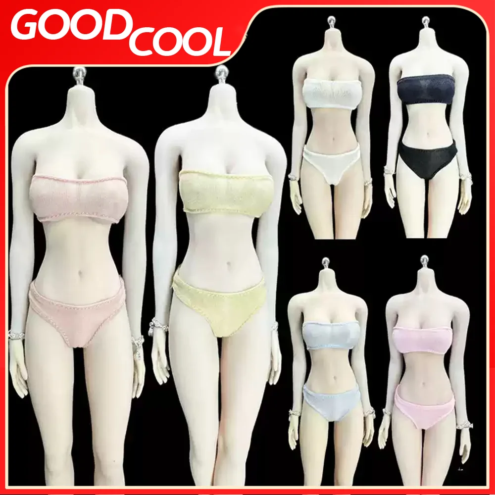 In Stock CJG-052 1/6 Scale Women's Elastic Ultra-thin Underwear Wrapped Chest Bra Panties Model For 6 Inch Action Figure Body