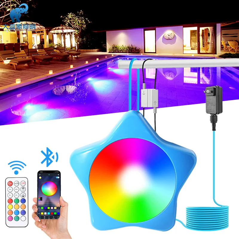 Magnetic Hanging Pool Light 7-Color Bluetooth APP Underwater Light 20W Waterproof Ambient Pond Light