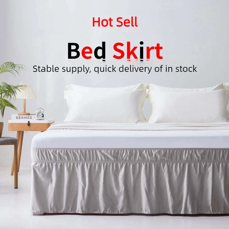 

Bed Skirt with Removable Flannel Polyester Cover Easy Wash Standard Sizes Multi Colors Dust Ruffle for Home Hotel Bed Cover Set