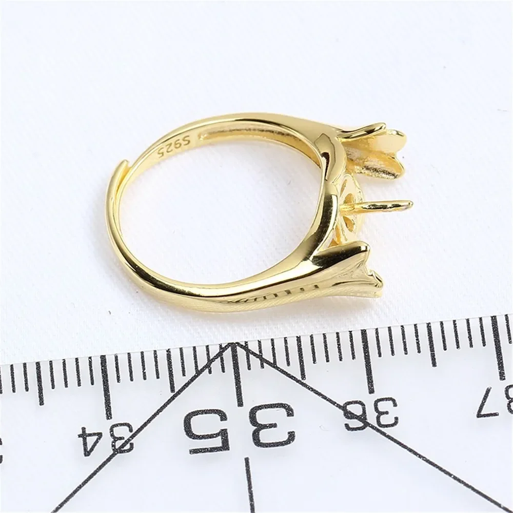 Solid S925 Sterling Silver Pearl Ring Settings Findings & Accessories  for Jewelry Making Bulk Wholesale Craft Supplies No Pearl