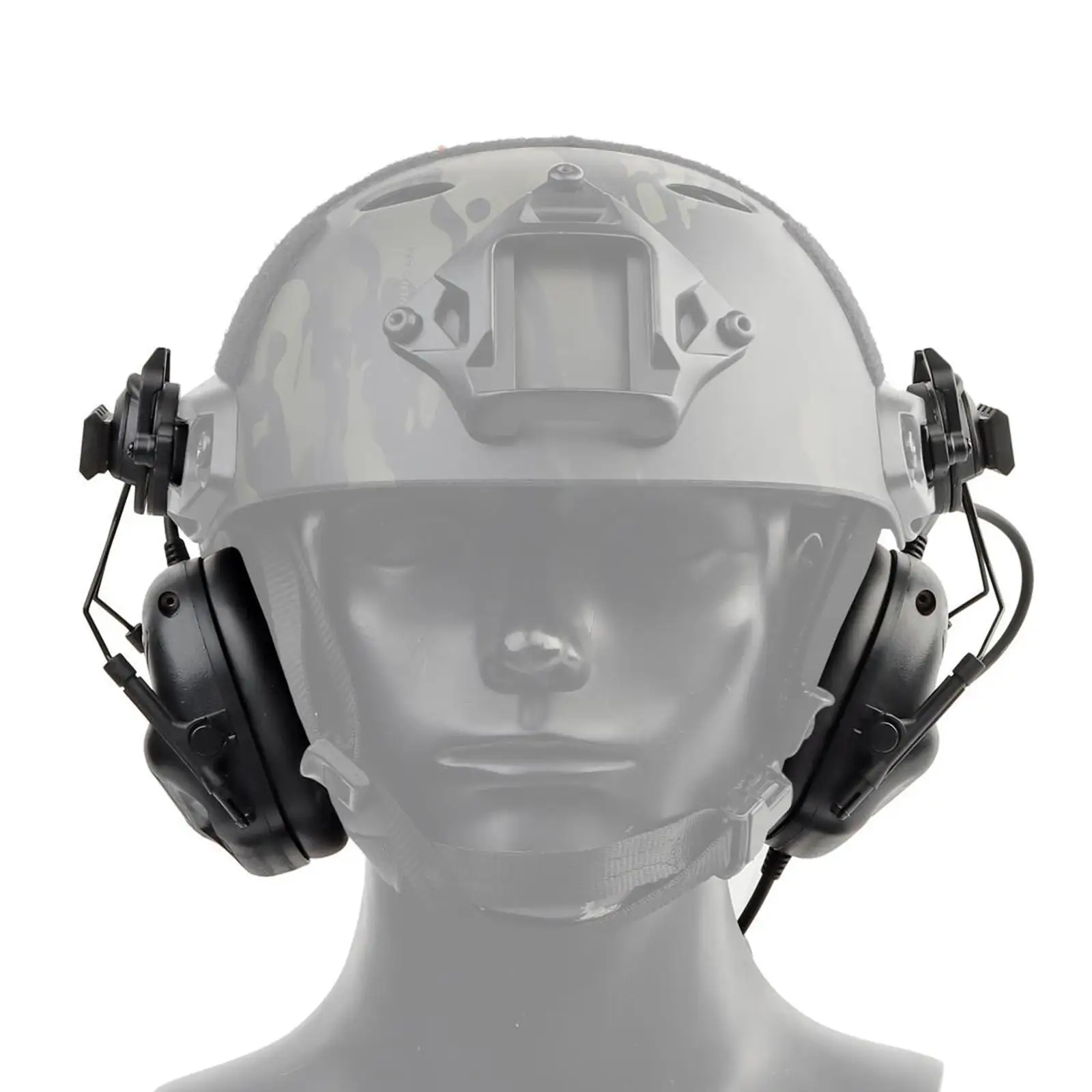 

Tactical Helmet Headsets With Fast Helmet Rail Adapter Without Noise Reduction Headphone Shooting Military Communication Headset