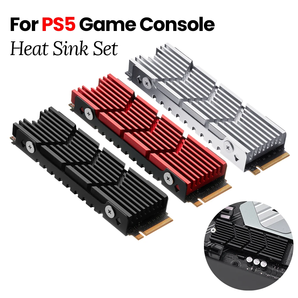 Radiador M.2 2280 SSD NVME NGFF, Enfriador de disco duro de estado sólido, aleación de aluminio con almohadilla térmica de silicona para consola de juegos PS5