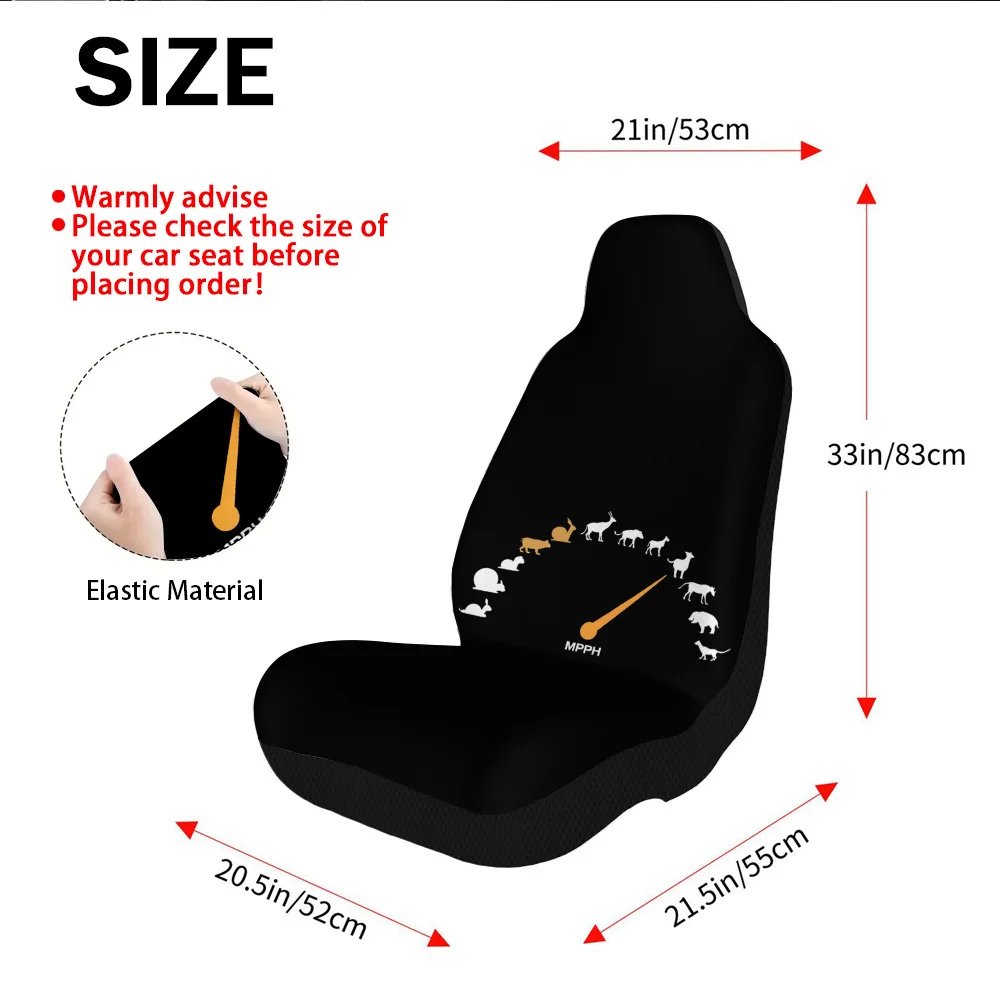 Set Of 2, Contemporary Animal-Themed Speedometer Artwork Seat Covers, Comfortable And Long-Lasting, Universally Compatible With