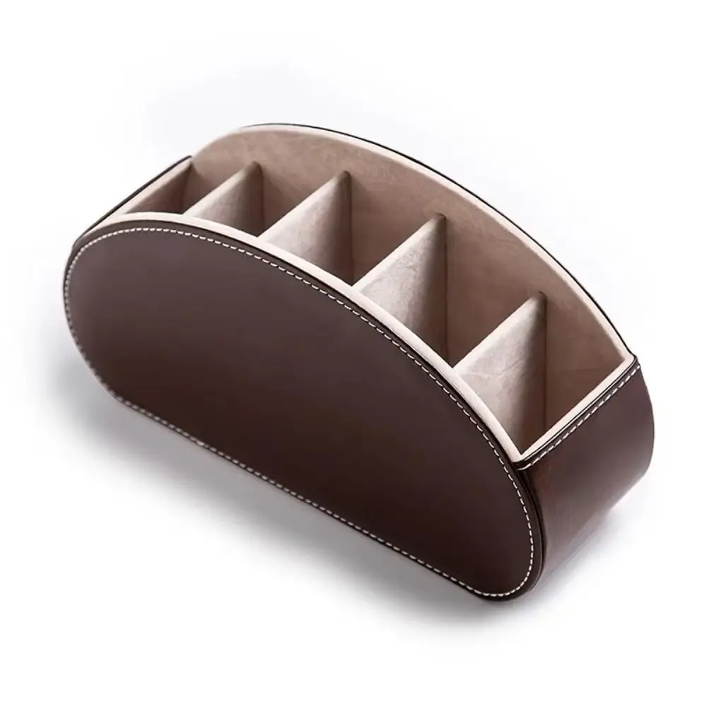 5 Grids Desktop Stationery Organizer Multi-purpose Solid Color Desk Organizer Box Durable Simple Style Storage Rack