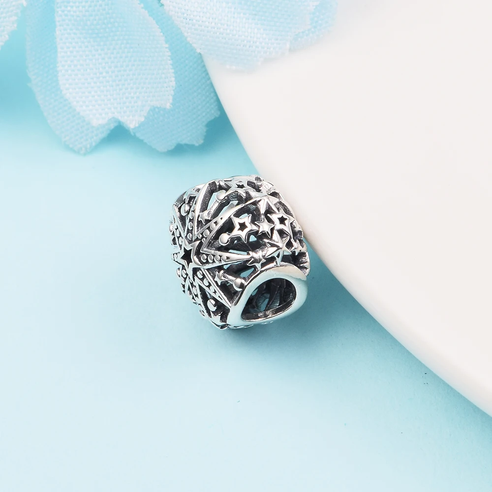 Christmas DIY Beads Celestial Snowflake Charm Mother Kids 925 Silver Kralen Voor Sieraden Maken Beaded Bracelets Bolitas