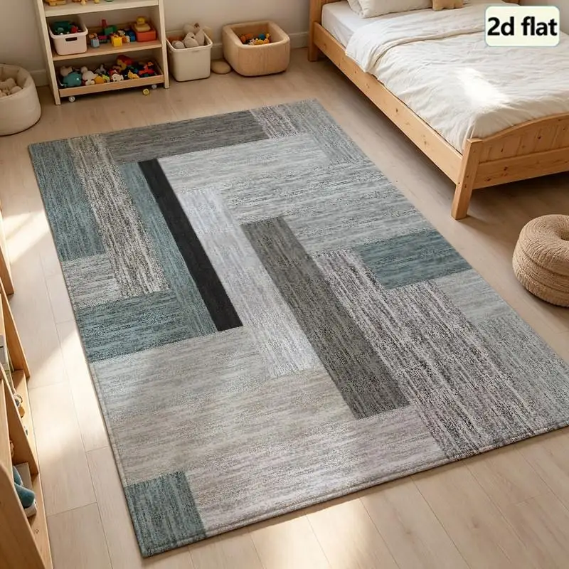 1 piece Geometric Linear  Area Rug, Soft And Cozy, All Seasons Suitable, Lightweight Easy To Maintain, Ideal For Living Room, Bedroom, Dining Area, Autumn, Winter Home Decor, Room Accent