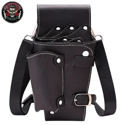 Hairdressing Scissors Waist Shoulder Belt Bag PU Leather Shears Storage Bag Salon Professional Hairdressing Stylist Scissors Bag