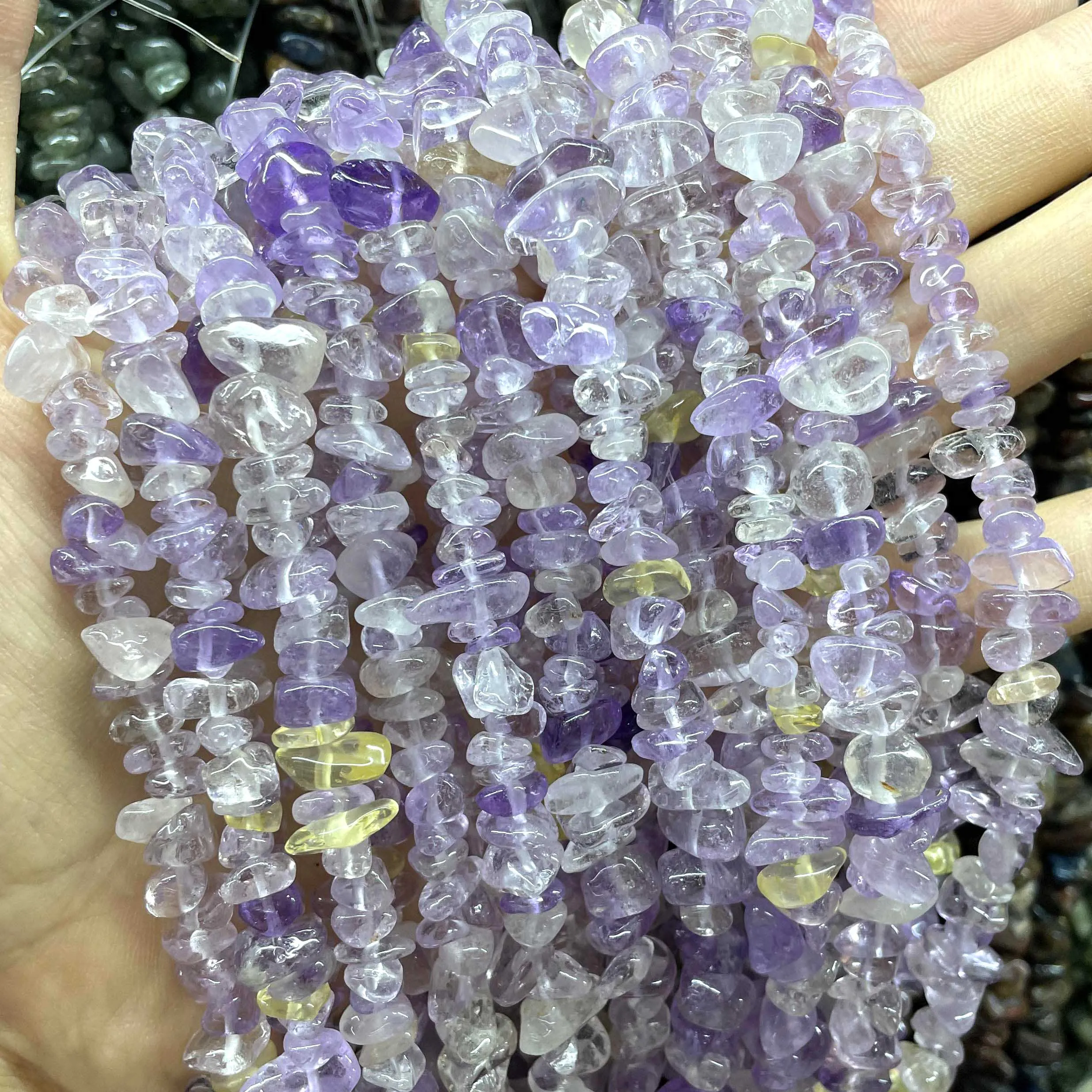 5-8MM Natural Irregular Freeform Amethysts Agates Amazonite Quartz Chip Gravel Spacer Beads For Jewelry Making Diy Bracelet