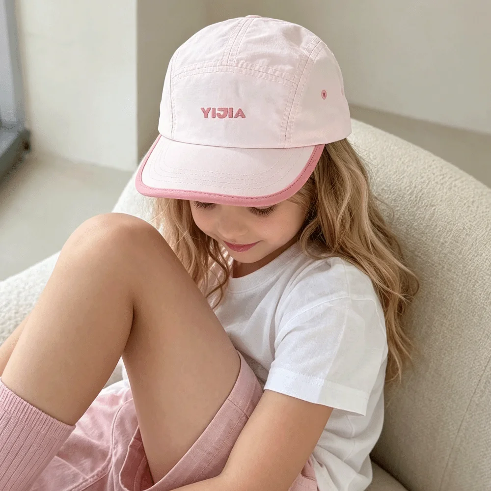Cute Quick Drying Children Baseball Cap Patchwork Breathable Sun Hat Lightweight Polyester Peaked Hats Sun Protection