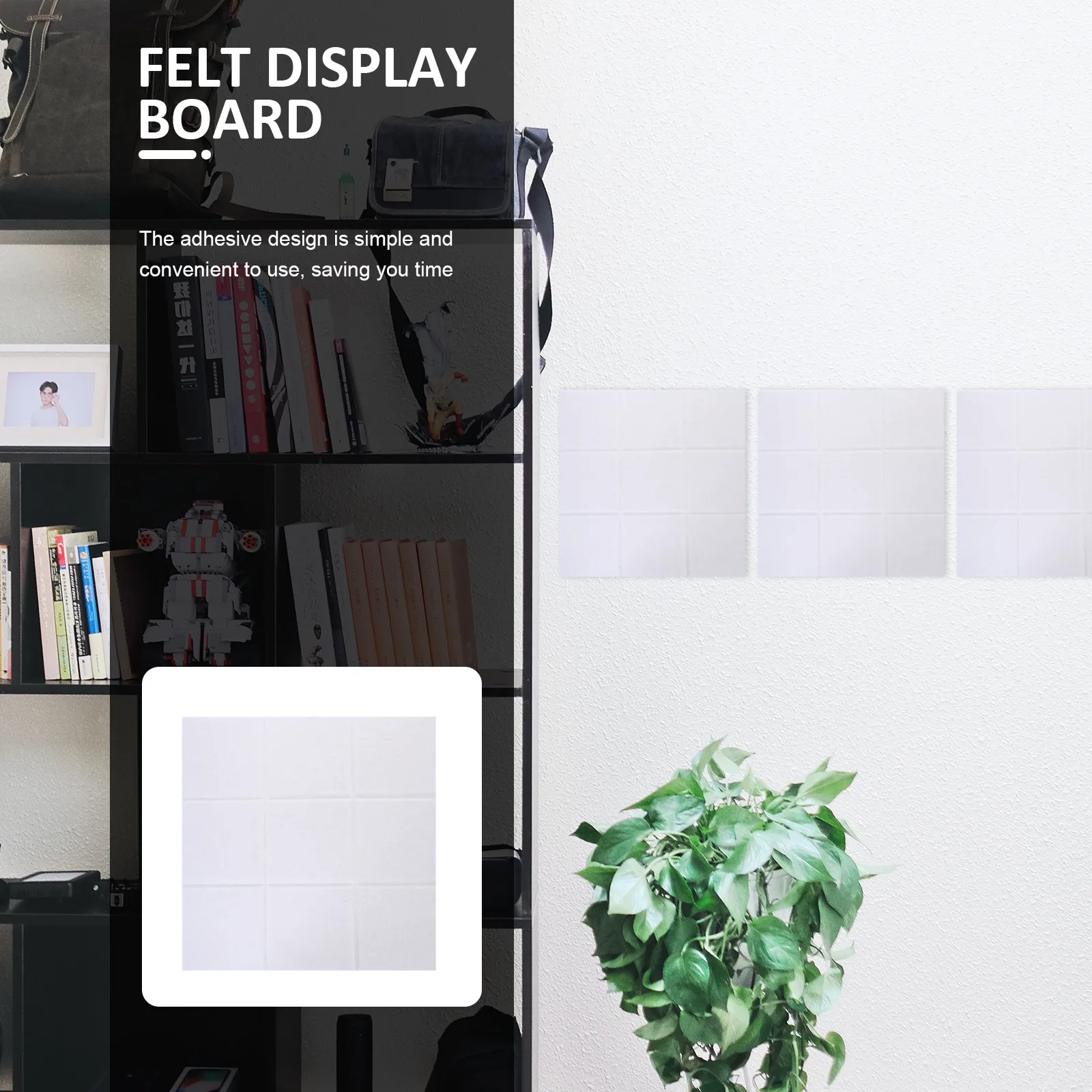 

Display Felt Board Adhesive Creative Bulletin Board for Photos Pictures Notes Memos Paintings Crafts Wall Decoration Office