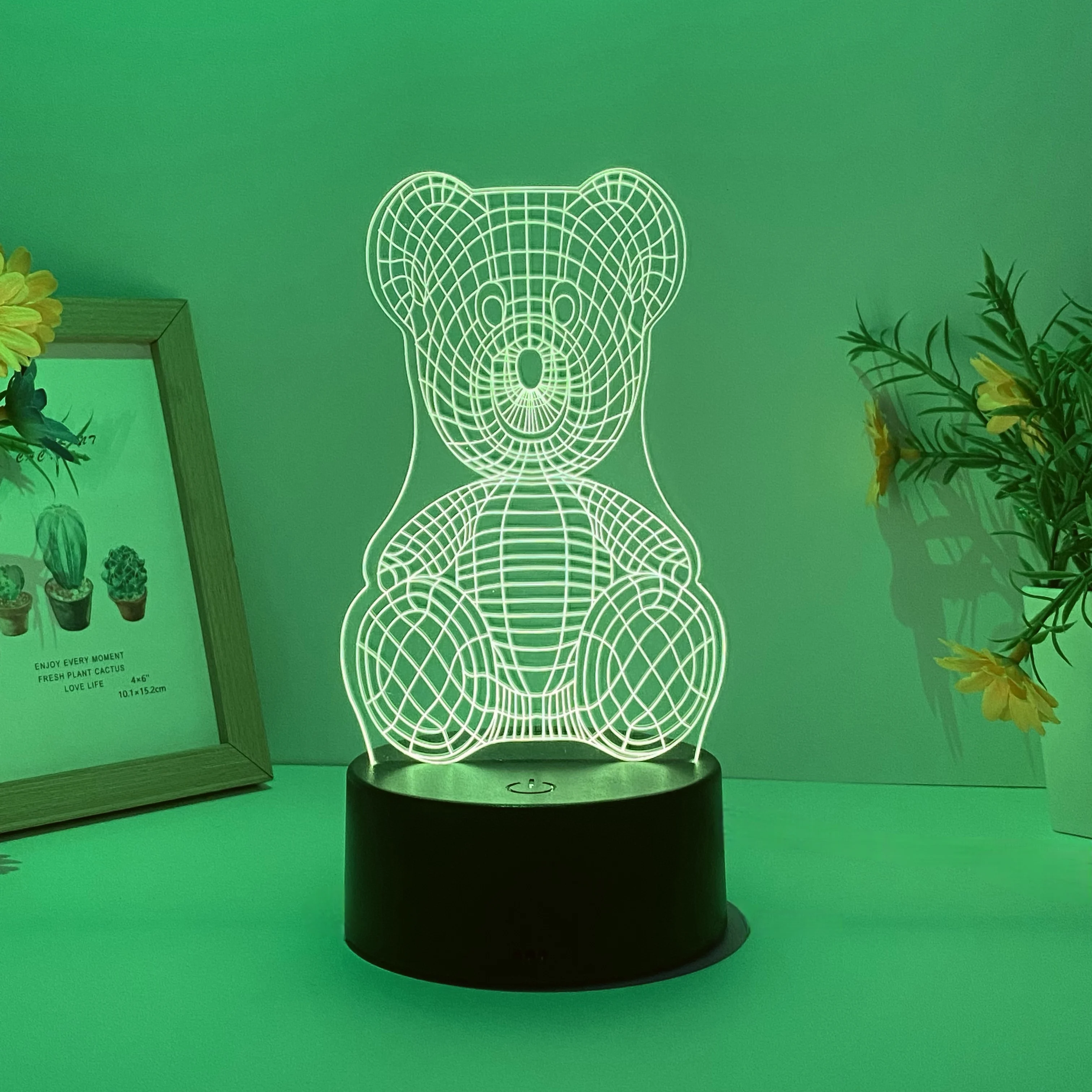 3D Bear Shape Nightlight for Study Bedroom, USB Atmosfera Light, Table Light, Holiday Gift to Friends, 1pc