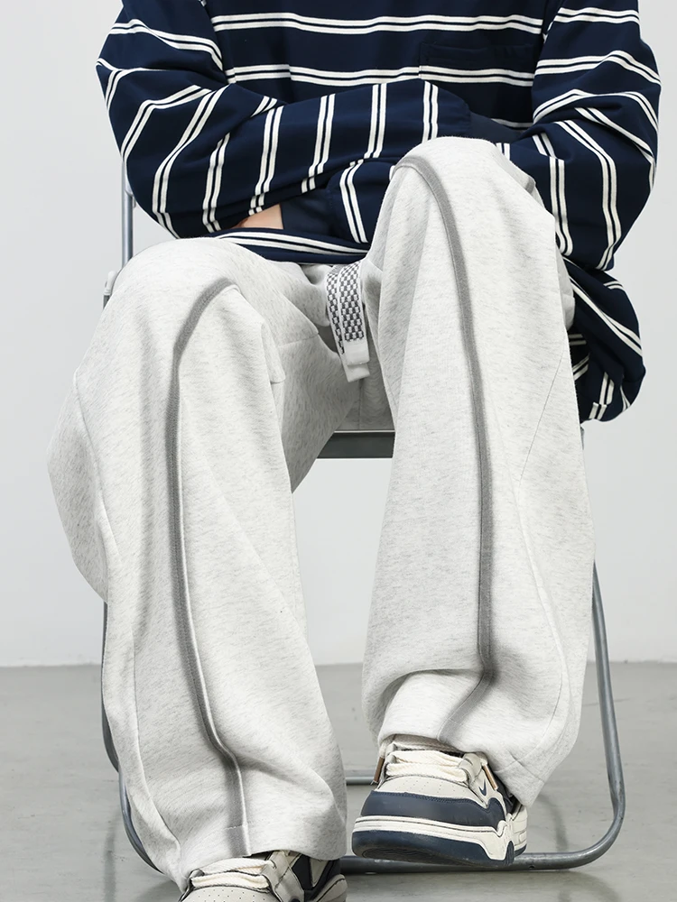 Men's Casual Sports Pants Cotton Polyester Blend Tie-Dye Patchwork Washed Drawstring Elastic Waist Streetwear Joggers