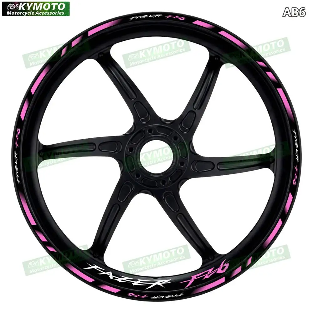 Motorcycle 17 Inch Front And Rear Racing Wheel Stickers Car Reflective Rim Motorbike Hub Tape Decal Sticker For FAZER FZ6 FZ 6