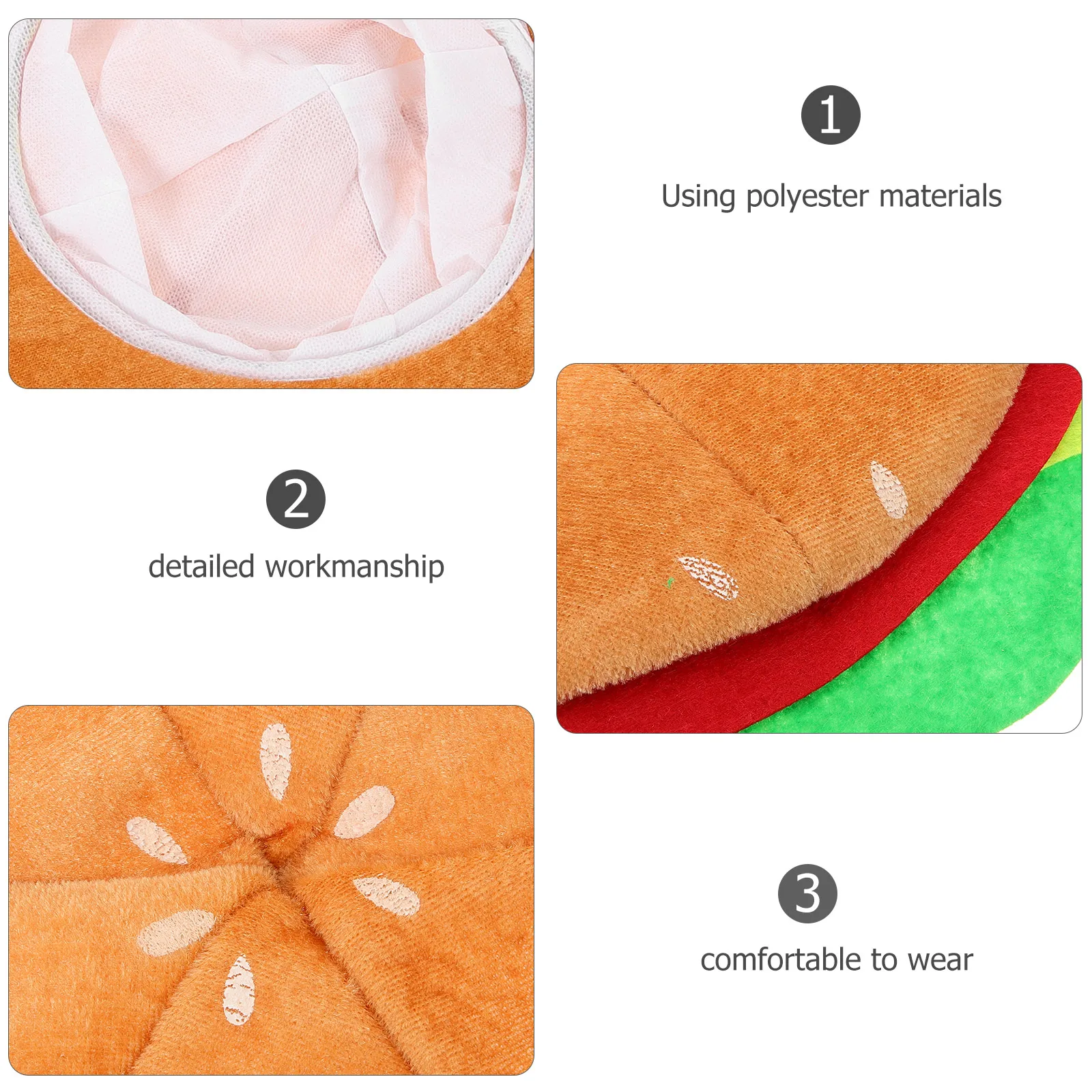 

Cute Shape For Party Cosplay Hamburger Headwear Lightweight Cloth Beret Party Hat Prop Cartoon Burger Hat Festival