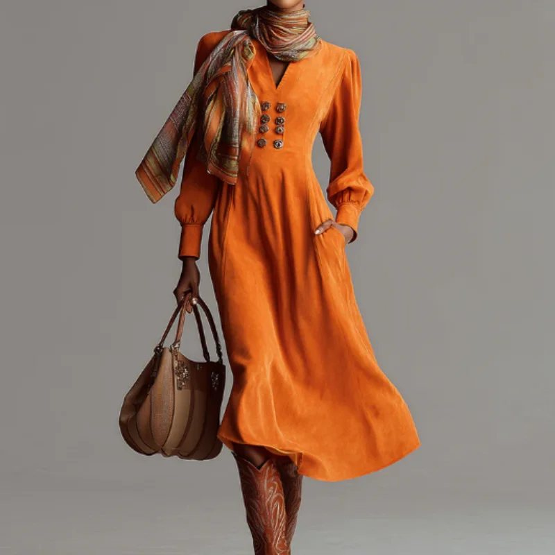 

Spring and Autumn New Vintage Waist-Cinching Dress French Elegant Commuting and Streetwear Niche Outfit Piece