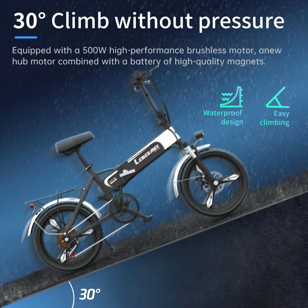 EKX XT-5 Folding Mini Adults Electric Bicycle 500w Brushless Motor Aluminum Alloy Ebikes Lithium Battery Portable E Bike Moped