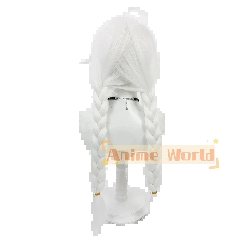 Game Azur Lane MNF Le Malin Cosplay Wig White Bunny Girl Silver White 90cm Twist Braid Heat Resistant Hair Halloween Party Wigs