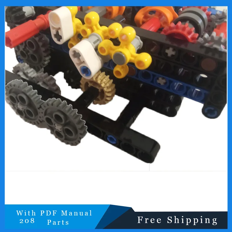 ชุดตัวต่อเกียร์บล็อกสร้างสรรค์ 208 ชิ้น สำหรับเด็ก ของเล่นเสริมพัฒนาการ DIY ชุดตัวต่อสร้างสรรค์ ของขวัญเทศกาลคริสต์มาส