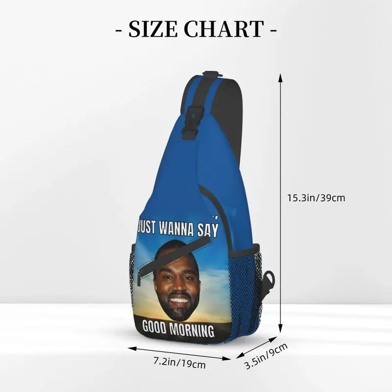 Mochila cruzada divertida Kanye West Meme para hombre, bolso de pecho de hombro POP rapero personalizado para ciclismo, Camping, Daypack