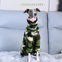 Winter puppy pajamas soft and comfortable camouflage dog clothes high collar warm iggy whippet long legs pet clothes