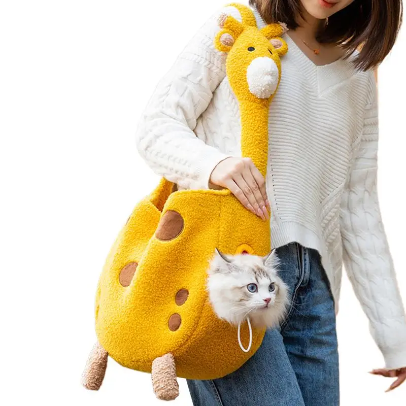 Giraffe Pet Carrier Dog Out Bag Small Puppy Carrier Dog Handbags Medium Dog Cat Tote Bag Pet Cat Dog Shoulder Bag for Hiking