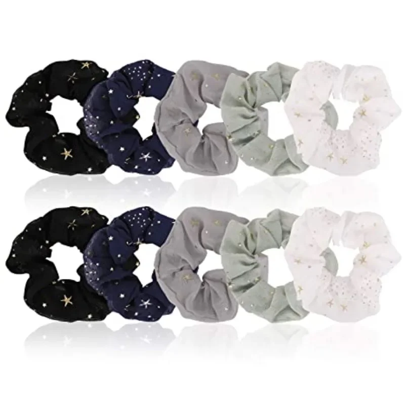 

Golden Star Elastic Hair Bands RubberBand Ponytail Holder for Women Kids Hair Ties Scrunchies Hairband Headwear Hair Accessories