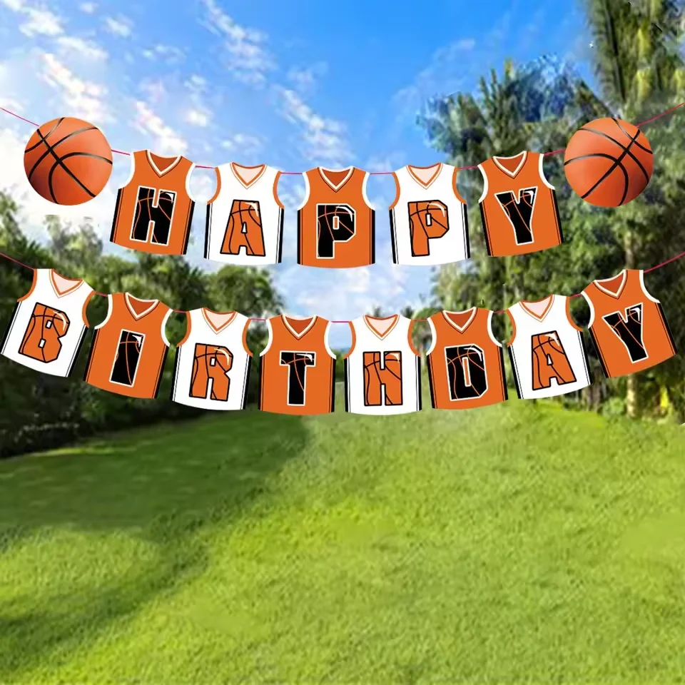 Basketball Birthday Decoration Disposable Tableware Basketball Party Paper Plates Napkins Basketball Birthday Baby Shower Decor