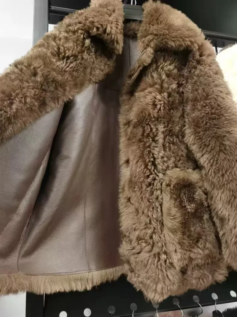 حار بيع عالية الجودة الخريف والشتاء معطف الفرو المستوردة الصوف معطف الفرو موضة الملابس النسائية الجديدة #2