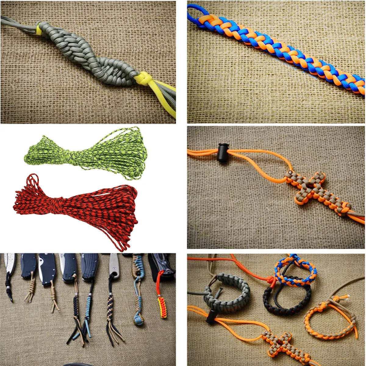 2Pcs Resistant Rope Camping For Survival Cord Campers 5MM Core Parachute 31M Heavy Duty Fade Lightweight Hiking