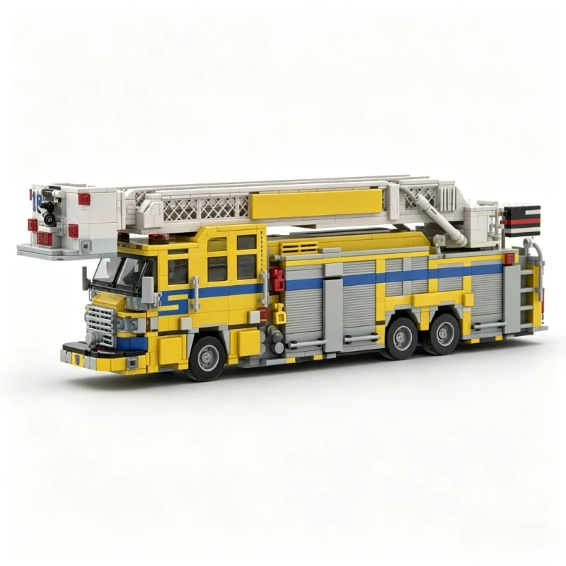 1783PCS 2015 Pierce Quantum Tower Ladder Fire Truck Clark County Fire Department Vehicle Model Custom Building Blocks DIY Toys