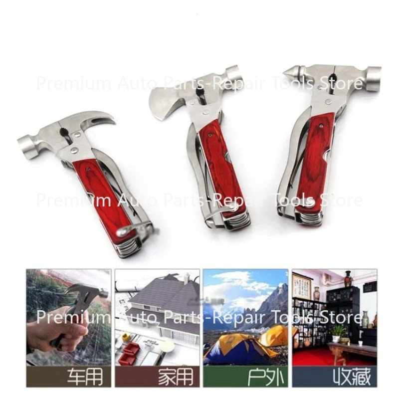 Multi-functional Safety Hammer Stainless Steel Life Saving Safety Hammer Pure Steel Escape Window Breaker