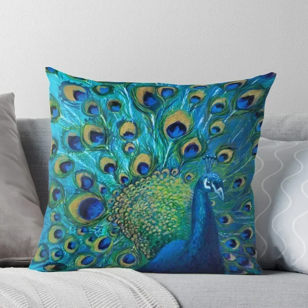 

Peacock Blues Throw Pillow Sofas Covers Decorative Cushions Pillowcases Bed Cushions Pillow Case Christmas pillow