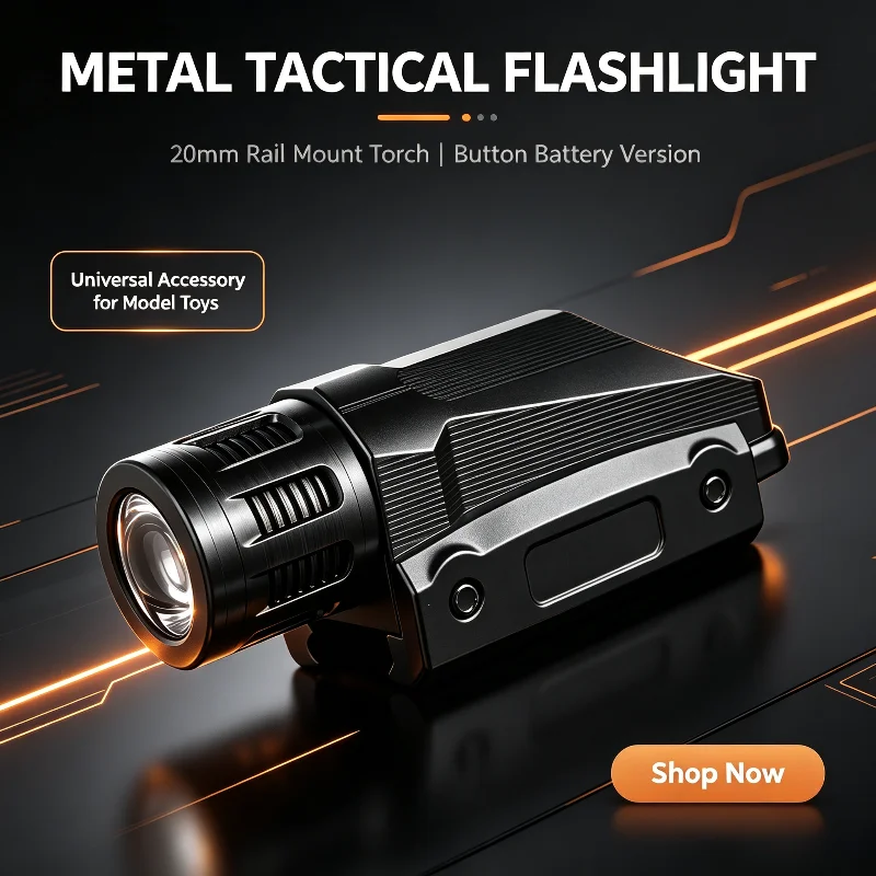 Universal 20mm Rail Illumination Module Metal Construction Button Battery Powered for Hobby Model Toys